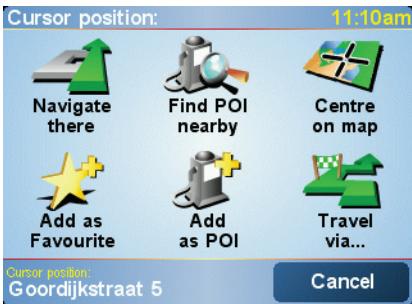 TOMTOM ONE 2ND EDITION - Using the Cursor button - 1