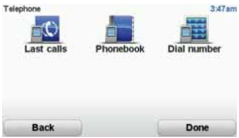 TOMTOM BLUEME - Telephone menu - 1