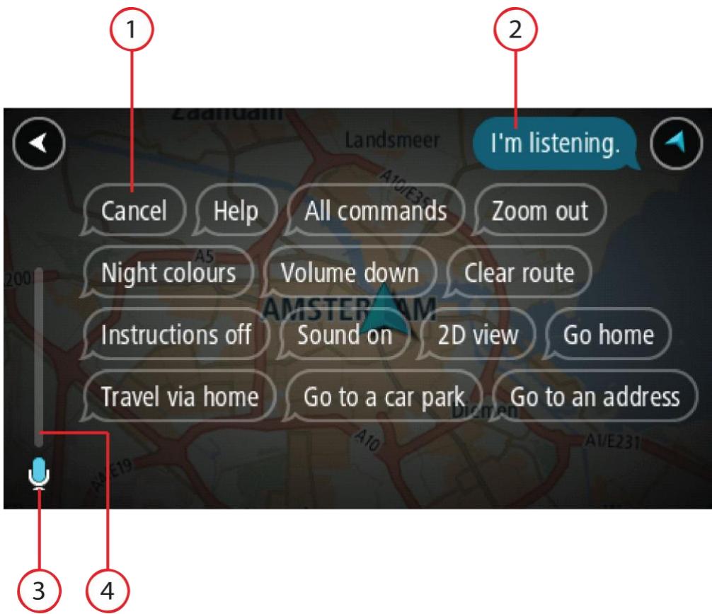 TOMTOM GO 60 - The voice control screen - 1