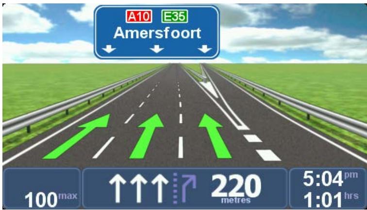 TOMTOM RIDER EUROPE 45 M - Using lane guidance - 1
