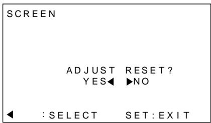PIONEER PDP-502MXE - Pour rétablir les valeurs par défaut des paramètres de l'option SCREEN - 1