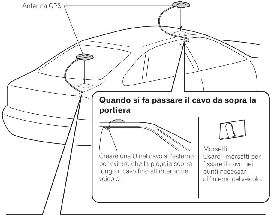 PIONEER ANH-P9R - Quando si installa l'antenna all'esterno del veicolo (sulla carrozzeria) (Fig. 12) - 1