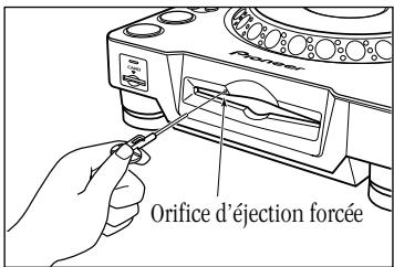 PIONEER CDJ-1000 - Si une éjection force est effectuée pendant que le disque tourne: - 1