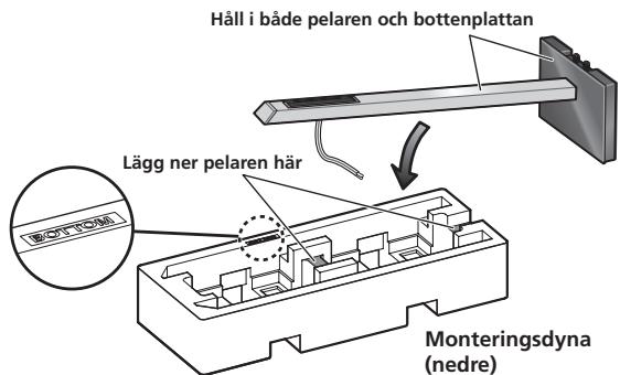 PIONEER CP-LX70 - Fastsättning av pelaren i stativets bottenplatta. - 2