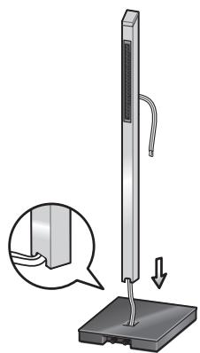 PIONEER CP-LX70 - Laat de luidsprekkerkabel door de ophangstijl lopen en plaats de ophangstijl op het voetstuk. - 2