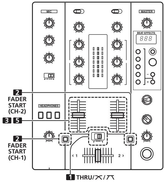 PIONEER DJM-400 - Cross fader start play and back cue play - 1