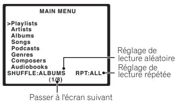 PIONEER IDK-01 - Utilisation de l'affichage sur écran - 1