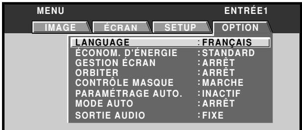 PIONEER PDA-5004 - Utilisez les touches  pour selectionner [OPTION]. - 1