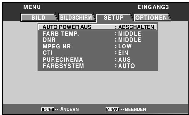 PIONEER PDA-5004 - Betätigen Sie / zur Wahl von [SETUP]. - 1
