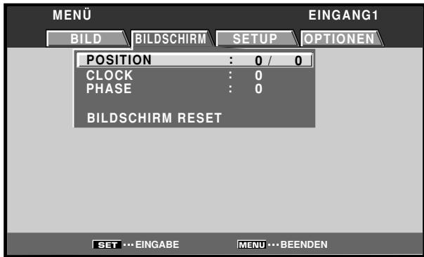 PIONEER PDA-5004 - Betätigen Sie / zur Wahl von [BILDSCHIRM]. - 1