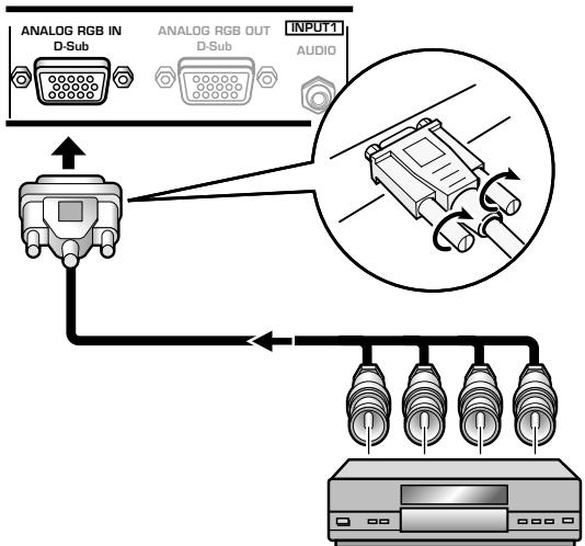 PIONEER PDA-5004 - Raccordement d'une source analogue RVB fournissant des signaux composites de synchronisation - 1