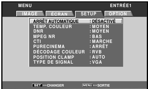 PIONEER PDA-5004 - Utilisez sur les touches  pour désir l'option [SETUP]. - 1