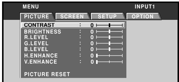 PIONEER PDA-5004 - Press the MENU button to display the menu screen. - 1
