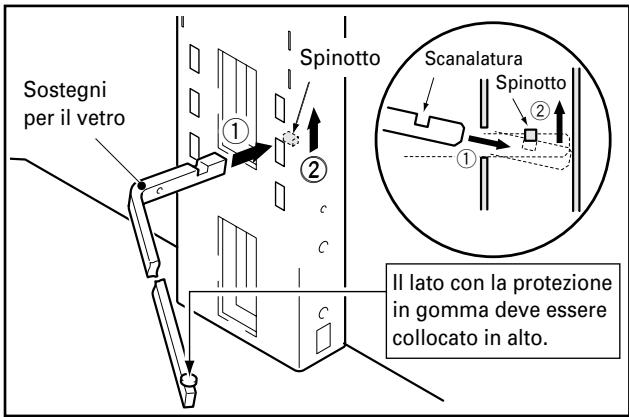 PIONEER PDK-FS04 - Montate i sostegni per il vetro di sinistra e di destra alla colonna di sostegno. - 1