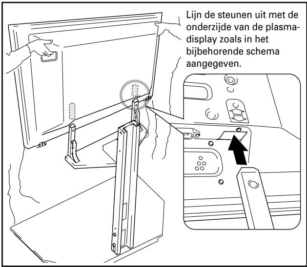 PIONEER PDK-FS04 - Bevestig de plasma-display aan de steunen. - 1