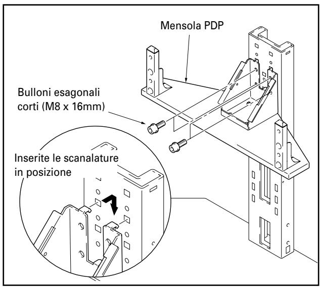 PIONEER PDK-FS04 - Utilizzate i bulloni esagonali corti per montare la mensola PDP sulla colonna centrale di sostegno (bulloni da avvitare in quattro posizioni). - 1