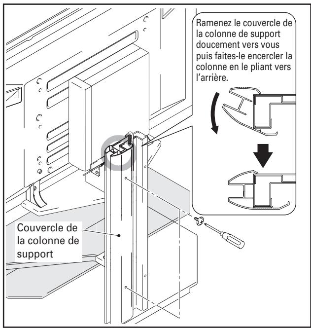 PIONEER PDK-FS04 - Attachez le couvercle de l'une des colonnes de support au centre de la colonne centrale afin de couvrir les câbles, puis vissez à fond (M4 x 10 mm : argentées) (deux vis, l'une en haut et l'autre en bas). - 1