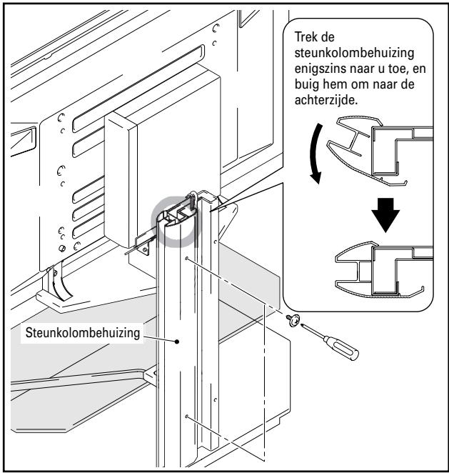 PIONEER PDK-FS04 - Bevestig één steunkolombehuizing aan de middensteunkolom om de kabels af te dekken, en bevestig deze met schroeven (M4 x 10 mm: zilverkleurig) (2 schroeven, boven en beneden). - 1