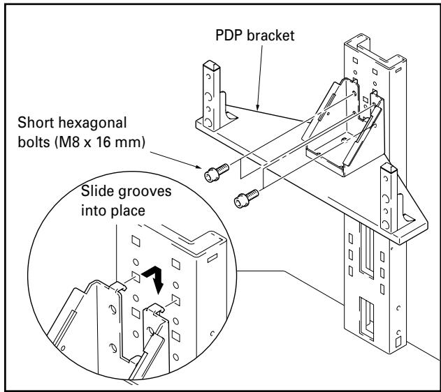 PIONEER PDK-FS04 - Use short hexagonal bolts to attach PDP bracket to center support column (bolts must be screwed in four locations). - 1