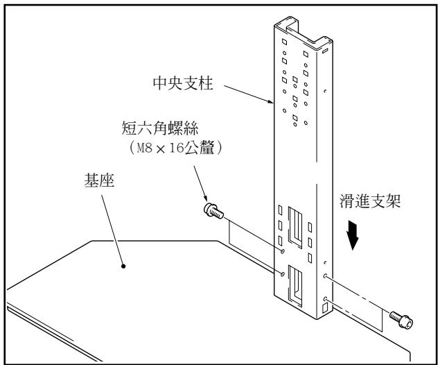 PIONEER PDK-FS04 - 將中央支柱滑進基座的支架,並使用短的六角螺絲來將其固定(四個位置)。 - 1
