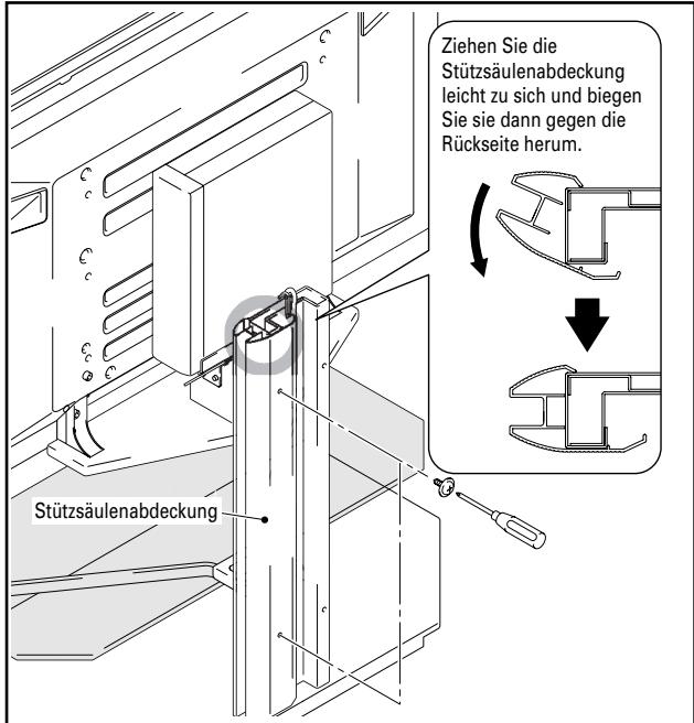 PIONEER PDK-FS04 - Bringen Sie eine Stützsäulenabdeckung zur Abdeckung der Kabel an der zentralen Stützsäule an und fixieren Sie sie dann mit den vorgesehenen Schrauben (M4 x 10 mm: silberfarben) (2 Schrauben, eine oben und eine unten). - 1