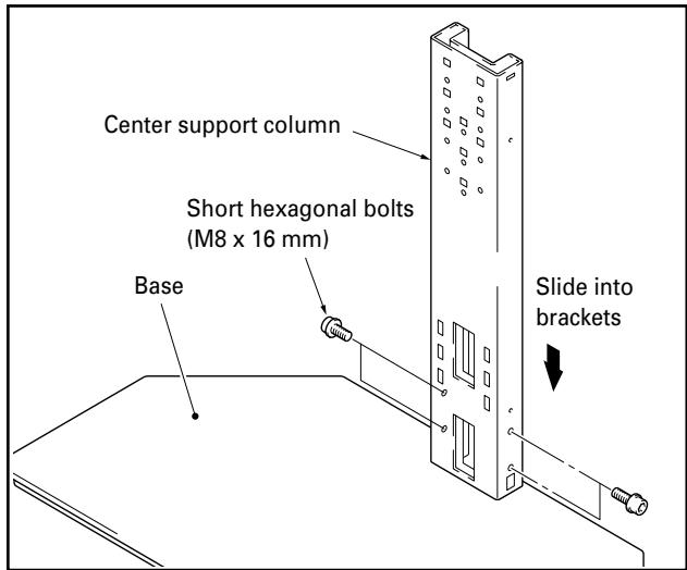 PIONEER PDK-FS04 - Slide center support column into brackets on the base and use short hexagonal bolts to fix it into place (4 locations). - 1