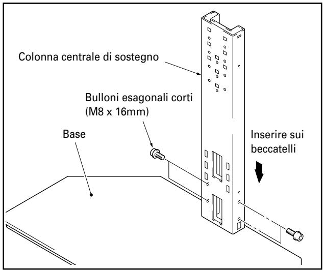 PIONEER PDK-FS04 - Fate scivolare la colonna di sostegno centrale nelle scanalature sulla base, e utilizzate i bulloni esagonali corti per fissarla in loco (4 posizioni). - 1