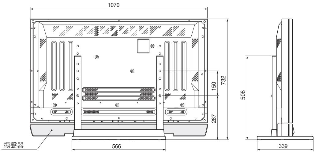 PIONEER PDK-TS01 - 43型顯示器主體下側安裝揚聲器時 - 1