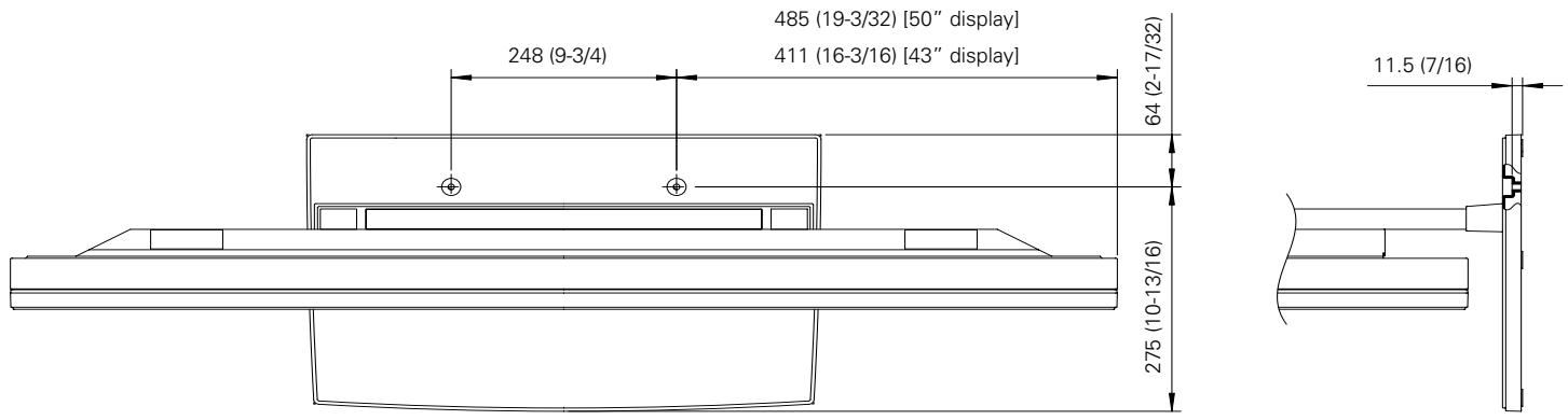 PIONEER PDK-TS01 - ■ Installation coordinates for screws used to stabilize the stand to the floor - 1