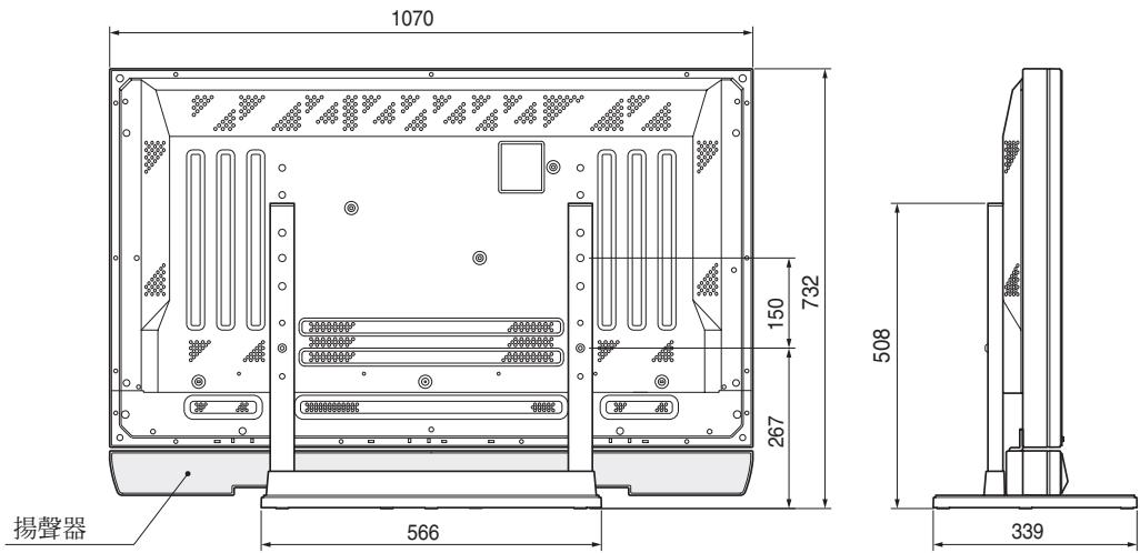 PIONEER PDK-TS07 - 43型顯示器主體下側安裝揚聲器時 - 1