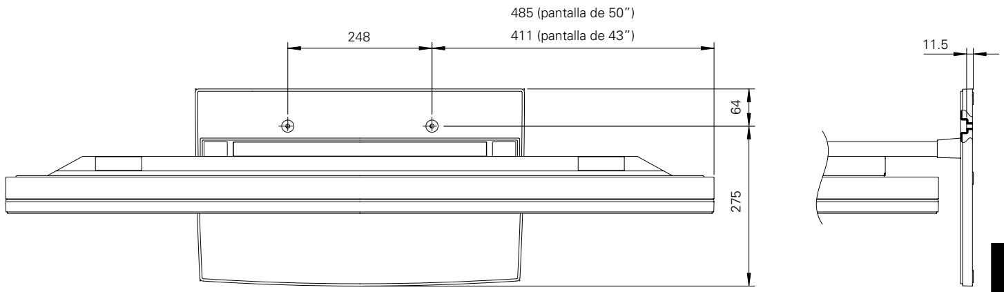 PIONEER PDK-TS07 - ■ Coordenadas de instalación para los tornillos de fijación al sueño - 1