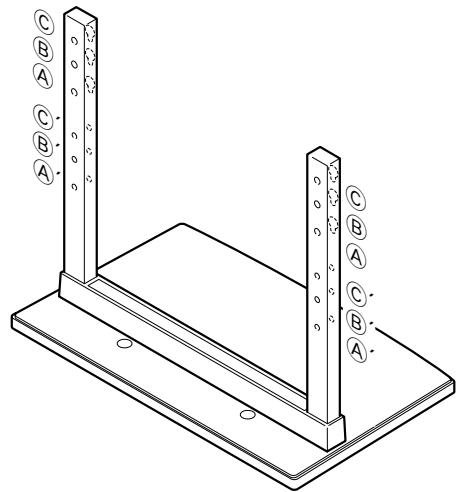 PIONEER PDK-TS07 - I fori di viti sulle rotaie quando il supporto è usato come supporto di desktop - 1