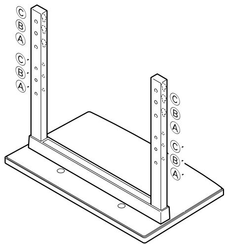 PIONEER PDK-TS07 - - Sobre los agujeros del tubo del soporte cuando este se fija a una mesa - 1
