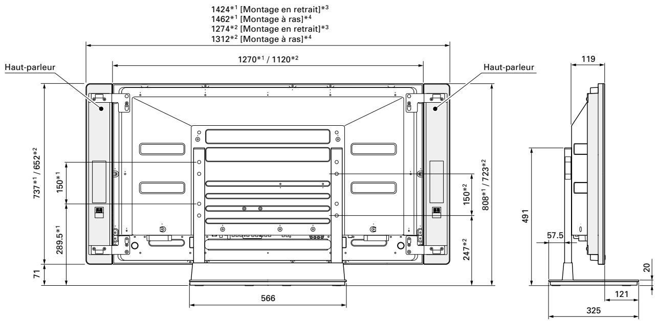 PIONEER PDK-TS10 - En cas d'installation des haut-parleurs de part et d'autre de l'écran à plasma - 1