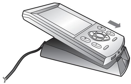 PIONEER PDSP-1 - Place the remote control unit on the recharger, aligning the indents on the remote control unit with the tabs on the recharger. - 1