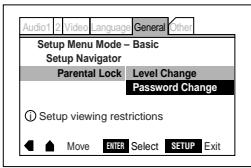 PIONEER PDV-LC20 - Select Password Change. - 1