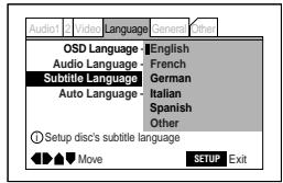 PIONEER PDV-LC20 - Subtitle Language - 1