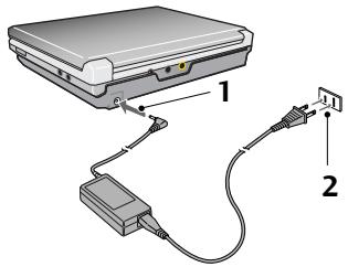 PIONEER PDV-LC20 - Recharging the battery pack - 1