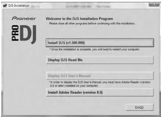 PIONEER SEP-C1 - When the installation menu appears, click on the [Install DJS] button. - 1