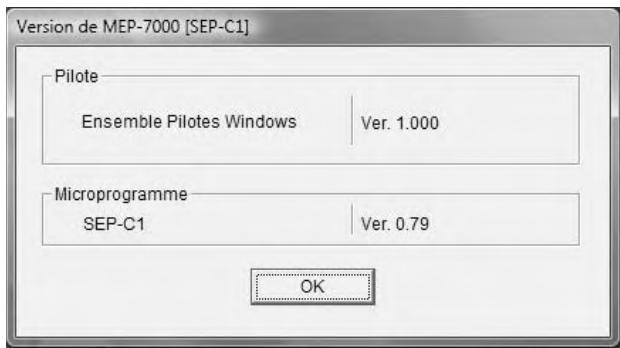 PIONEER SEP-C1 - Confirmation de la version du pilote - 1