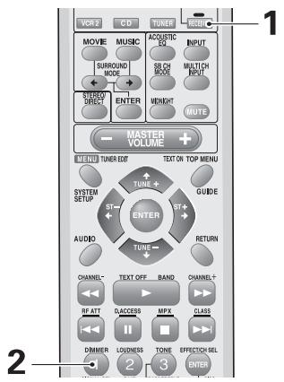PIONEER VSX-AX3-K - Adjusting the Brightness of the Display (DIMMER) - 1