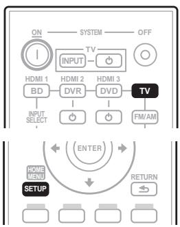 PIONEER LX01BD - Appuyez sur la touche TV et maintenez-la enfoncée, puis appuyez sur SETUP. - 1