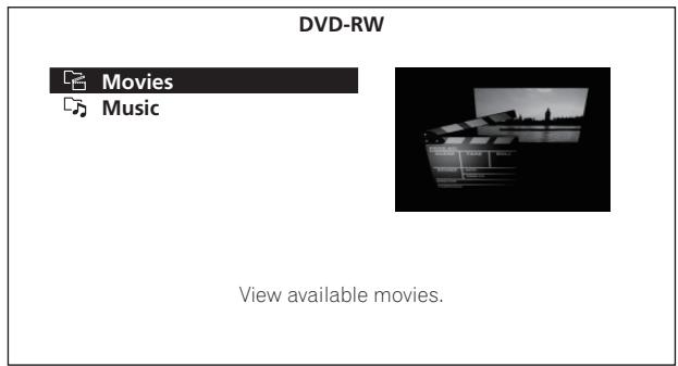 PIONEER LX01BD - Sélectionnez Movies. - 1