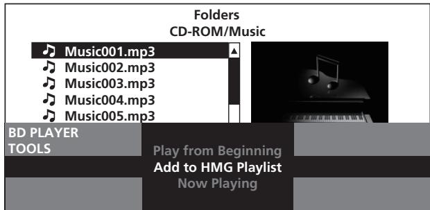 PIONEER LX01BD - Sélectionnez Add to HMG Playlist. - 1