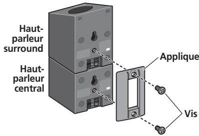 PIONEER LX03 - Lors du placement des haut-parleurs centraux à gauche et à droite empilez les haut-parleurs et fixez-les avec l'applique. - 4