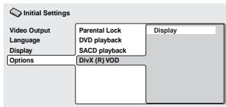 PIONEER LX03 - Affichage du code d'enregistrement divx VOD - 1