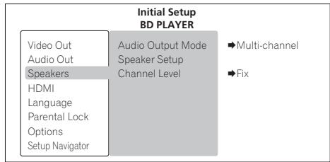 PIONEER LX03BD - Sélectionnez et validez Speakers. - 1