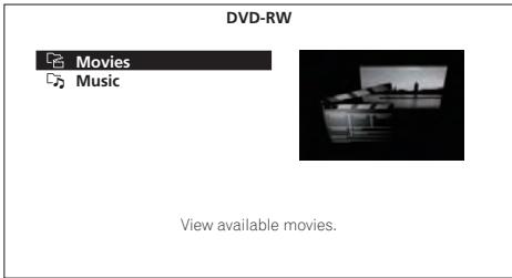 PIONEER LX03BD - ↓ Sélectionnez Movies. - 1