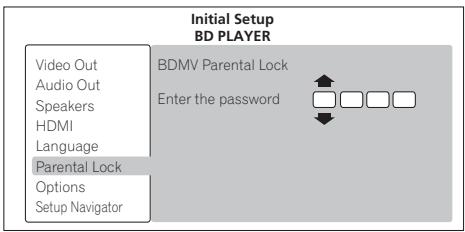 PIONEER LX03BD - Précisez le mot de passe. Utilisez les touches numériques (0 à 9) ou - 1