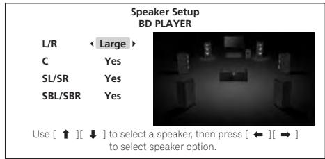 PIONEER LX03BD - Sélectionnez l'enceinte et changez son réglage. - 1